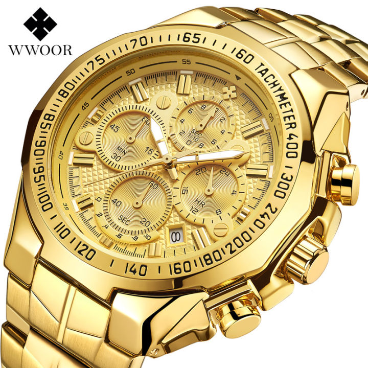 WWOOR /8868 Cross border Hot Selling Seven Needle Men's Sports Steel Belt Quartz Waterproof Watch Wholesale Manufacturer Direct Sales