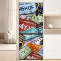 Retro Graffiti Poster Stickers Fridge Door Decals Waterproof PVC Tiling Floral Pattern Refrigerator Door Cover Kitchen Decor.