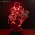 【Hey my home】DC Marvel Superhero Spider Man Figure Led Night Light Bedroom Decor Child Birthday 3D Night Lamp Spiderman.