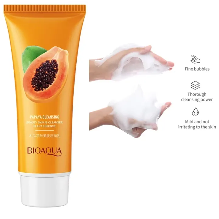 BIOAQUA%20Papaya%20Face%20Wash%20Moisturizing%20Shrink%20Pore%20Face%20Wash%20Foam%20Facial%20Cleanser%20-100g%20-%20Image%206