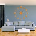 DIY Wall Clock New Modern Design Silent Acrylic English Numbers Wall Clocks for Home Living Room Wall Watch Stickers Decoration. 