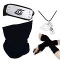【Pocket king VOX
】Anime Naruto Hatake Kakashi Face Mask Cuff Mitten Necklace Headband Halloween Cosplay Accessories. 