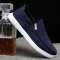 FASHION 2024 Black Blue Grey And Cream Color Casual Canvas Sneakers Shoes For Men New Trendy And Lightweight Casual Loafer Shoes For Man. 