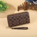 Double pull Korean version small Japanese PU long zero cute ins student printed two fold wallet. 