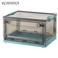 Stackable Storage Bin Foldable Stackable Plastic Storage Box with Lid for Home Organization Closet Organization Bin.