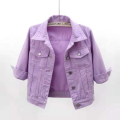 Women Denim Jacket Spring Autumn Short Coat Pink Jean Jackets Casual Tops Purple Yellow Purple Blue Loose Tops Lady Outerwear.
