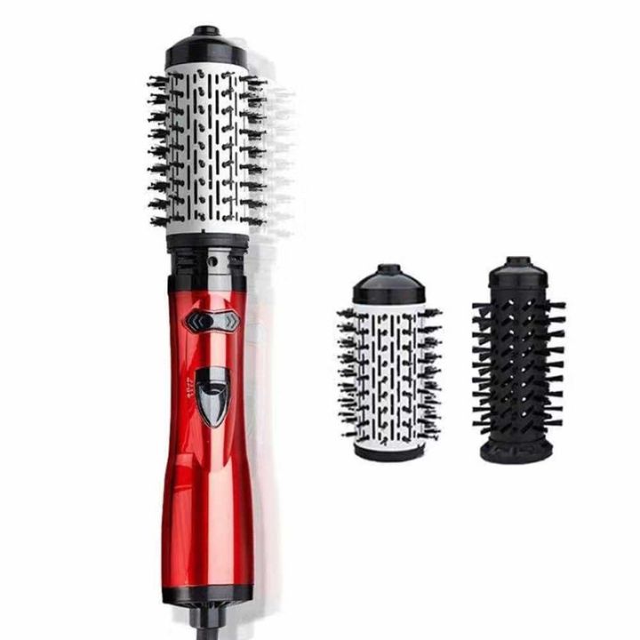 Hair Straightener Interchangeable Hot Air Brush Rotating Hair
