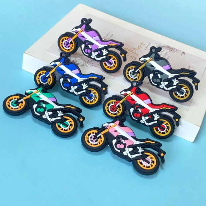 XQ377 Creative Simulation Cool Motorcycle Doll Pendant Hole Shoes Decoration Accessories DIY Handmade Props Accessories