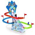 Penguin Race Set with Flashing Lights & Music On/Off Button for Quiet Play, Jolly Penguin Slide Playset. 