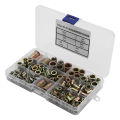 190Pcs M3-M12 Plated Carbon Steel Flat Threaded Rivet Nut Flange Rivnut Nutsert Fastener. 