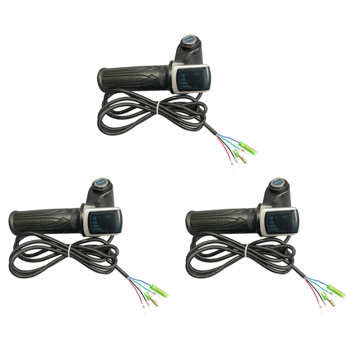 3X Bike Twist Throttle for Electric Bike Throttle 48V Gas Handle Throttle LCD Display Lock Key
