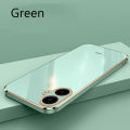 Tokifu for Samsung Galaxy A06 Back Cover Luxury 6D Plating Frame Shiny Bling Phone Pounch Soft Silicone Square Phone Case.