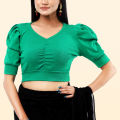 Fashionable half sleeve ghoti hata crop top blouse for girls & women. 