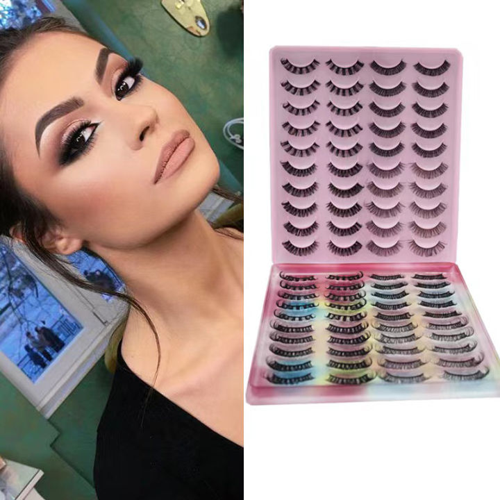 LTWEGO%20Lashes%205/10/20%20Pairs%203D%20Faux%20Mink%20Lashes%20Russian%20Strip%20DD%20Curl%20False%20Eyelashes%20Fluffy%20Volume%20Eyelash%20Extension%20Makeup%20-%20Image%204