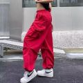 Y2K Women Cargo Pants Vintage Streetwear Baggy Wide Leg Sweatpants Casual Drawstring Pocket Tech Fashion Trousers. 