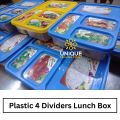 Plastic 4 Dividers Lunch Box, Economy OFFICE Lunch Box, Jaime 4G Lunch Box, Lunch Box 4 Compartment, Plastic Tiffin Lunch Box. 