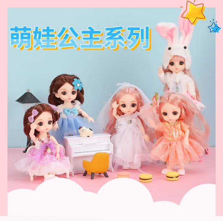 17cm Doll Tongle Barbie Doll Girl Toy Set Simulation Princess