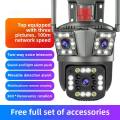 OUTDOOR V380 PRO 2lens 2 cameras 3 MOBILE SCREEN 6MP(2MP+2MP+2MP) 10XZOOM IP66 Wireless Camera.