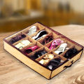 Transparent Shoe Box Protective Household Moisture-Proof Shoe Storage Bag Nonwoven 12 Grid Shoes Organizer for Closet.