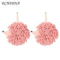 Hedgehog Hand Towel 2pcs Cute Hedgehog Fluff Ball Hand Towels Soft Absorbent Microfiber Chenille Towels with Hanging Rope Quick-drying Hand Towel Set Decorative Bathroom Hand Towel.
