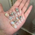 10pcs wearable press on nails long flower butterfly designs nails with glue ballet handmade acrylic nails press ons. 