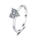 0.5 Carat Heart Cut Moissanite Diamond Solitaire Engagement Wedding Ring Sterling Silver Eternity Bands Bridal Sets for Women.
