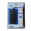 4 ports of high speed USB hub high-speed USB 3.0 SPLETER BLACK BLACK 30cm and 1.2M. 