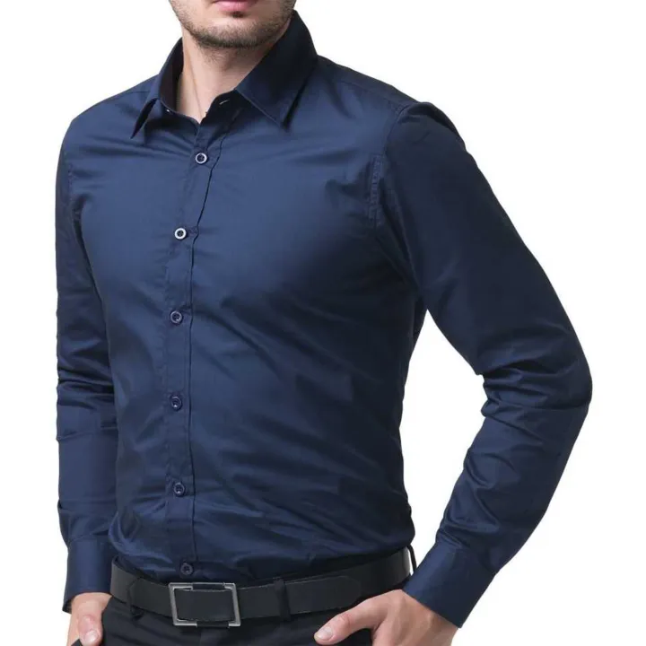 Deep%20Blue%20Cotton%20Casual%20Shirt%20for%20Men%20-%20Image%203