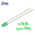 3mm Green Colour LED (PACK OF 100). 