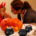 12Piece Mini Candy Kettles Witch Skeleton Cauldron Holder Pot with Handle for Halloween Easter 'S Day Party. 