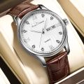 Swiss Genuine Business Fully Automatic Movement Watch Dual Calendar Waterproof Luminous Steel Band Men's Watch Non-Mechanical Men's Watch. 