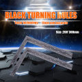 90° Low Measurement Error Thick Steel Wear-resistant Durable Right Angle Square Ruler Measuring Angle Right Angle Stainless Steel Corrosion Resistance Rust Proof 200x300mm. 