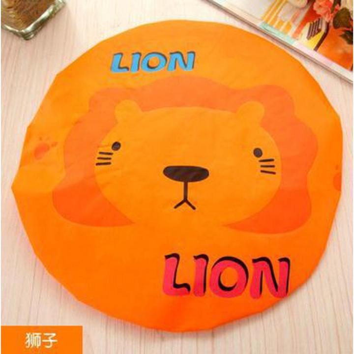Cute cartoon bath bath, Japanese waterproof, bath cap, shampoo, oil-proof hood cap for women