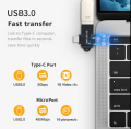 2 in 1 OTG / Micro B , Type C , USB ,Multifunction Built in one. 