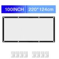 HD Projector Screen Projects & Accessories 60-100" 16:9 Simple Curtain Soft Portable High-definition Projector White Screen Home Outdoor Camping.