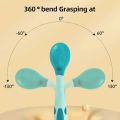 【NEW】 BBET Baby Utensils Spoon Fork Set Cutlery For Children Silicone Bendable Sensing Temperature Tableware Babies Training Feeding.