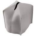 PU Leather Square Tissue Box Holder - Decorative Holder-White.