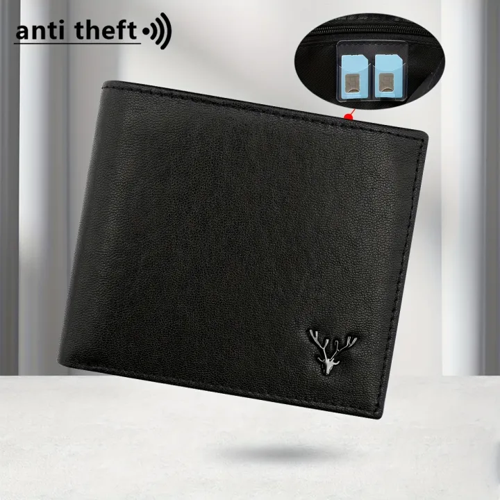 1pc%20Men's%20Shielded%20RFID%20Wallet,%20Top%20Layer%20Cowhide%20Credit%20Card%20Holder,%20With%20Auspicious%20Deer%20Head%20Metal%20Label%20Wallet,%20Large%20Capacity%20Bag%20-%20Image%202