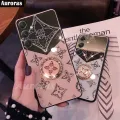 For Samsung Galaxy A35 A55 Phone Case Fashion Diamond Mirror Cover Luxury Clover with Kickstand Bracket Lanyard for Galaxy A35 A55 Cover Casing HP. 