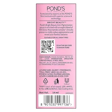 POND'S%20Bright%20Beauty%20Corrects%20Dark%20Spot%20&%20Pigmentation%20Serum%20for%20Flawless%20Radiance,%2012%25%20Gluta-Niacinamide%20Complex%20Face%20Serum%20-%2014ml%20-%20Image%203