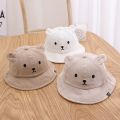 Spring Summer Baby Bucket Hat Cute Bear Ear Newborn Panama Cap Solid Color Outdoor Beach Kids Baby Boy Girl Sun Hats Bonnet. 