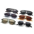 SHAUNA Retro Double Bridges Square Women Sunglasses Shades UV400 Fashion Men Trending Rivets Gradient Sun Glasses. 