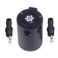 General Compact Baffled 2 Port Oil Catch Can Tank Air-Oil Separator Black. 