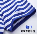 Summer plus-Sized plus Size Men's Short SleeveTT-shirt Overweight Man Large Men's Striped Navy-Striped Shirt ShirtT. 