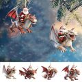 Dinosaur Merry Christmas Decoration 2D Xmas Flying Dragon Decoration Cartoon Dinosaur/Santa Claus Christmas Santa Claus Ornament Acrylic Hanging Christmas Tree Dinosaur Pendant New Year. 