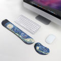 Long rubber keyboard rest, rubber mouse wrist guard, milk silk fabric, memory foam, rebound, soft and comfortable office. 