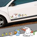 Cute Bunny Sticker Car Animal Styling Funny Rabbit Decor Decals Auto Motorcycle Body Bumper Cartoon Stickers Decoration.