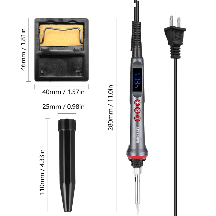 KOGEEK%20HANDSKIT%2090W%20L-ED%20Digital%20Soldering%20Iron%20Set%20Adjustable%20Temperature%20Electric%20Soldering%20Iron%204%20Wire%20Core%20Welding%20Tools%20with%20Automatic%20Sleep%20-%20Image%203