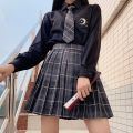 Women Pleated Skirts Japanese School Uniform High Waist Cute Mini Plaid Skirt Summer JK Uniform Students Clothes 17 Color. 