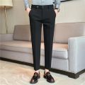 High Quality Elasticity Suit Pants Men Formal Business Office Social Dress Pants Slim Fit Casual Wedding Ankle Trousers Pantalon.